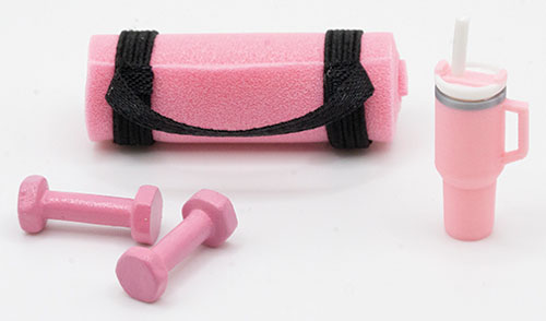 ART304 - Pink Exercise Set - Yoga Mat, Weights, and Tumbler