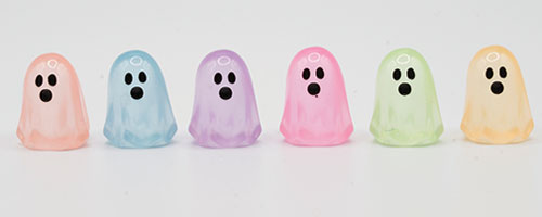 ART312 - Glow-in-the-Dark  Mini Ghost Figure, Assorted Colors, 1 Piece, 0.75 Inch X 0.59 Inch