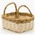 ART432 - Square Basket with Handles, Cream/Brown