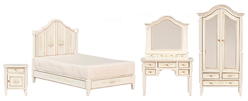 AZJJ07033WFSET - Bed Set/4/White Floral