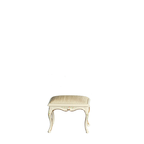 AZJJ09077BWT - French Baroque Piano Stool, White