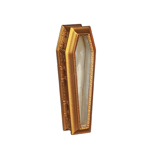 AZJJ09900BG - Coffin/Glass Top/Gold