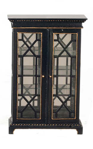 AZJJ31046BKG - Cab. W/Glass Doors/Blk/Gld