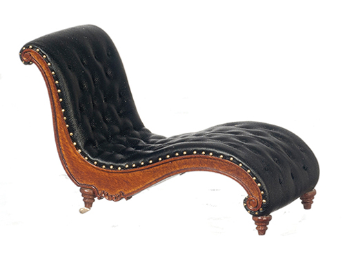 AZJJ31067WN - Art Deco Chaise/Blk/Waln