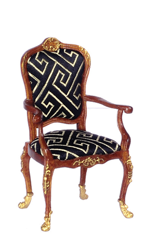 AZP6266 - Armchair W/Gold Trim/Waln