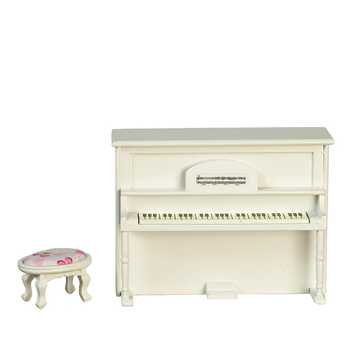 AZT5389 - Upright Piano with Bench, White