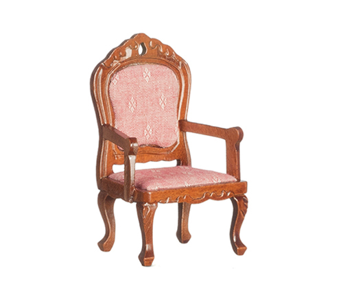 AZT6513 - Victorian Fauteil, Light Red And Walnut