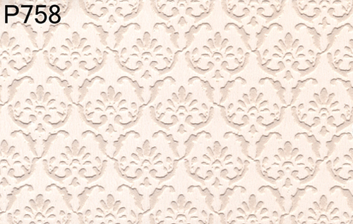 BH758 - Prepasted Wallpaper, 3 Pieces: Tan On Beige Embossed