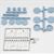 CB2601 - M-162B Dishes & Silver Minikit, 4 Place Settings,  Blue