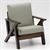 CLA12049 - Walnut Chair, Light Gray  ()