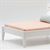 CLA12057 - Bed, White with Champagne Fabric, 3 Pillows