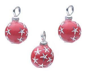 CLD2116 - Red Starburst Ornaments, Pkg. 3