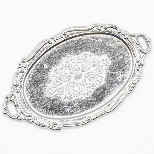 IM65736 - Silver Oval Plate with 2 Handles  ()