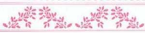 JMS38B - Wallpaper, 3pc: 1/2 Scale Border Acorns, Pink On Wh