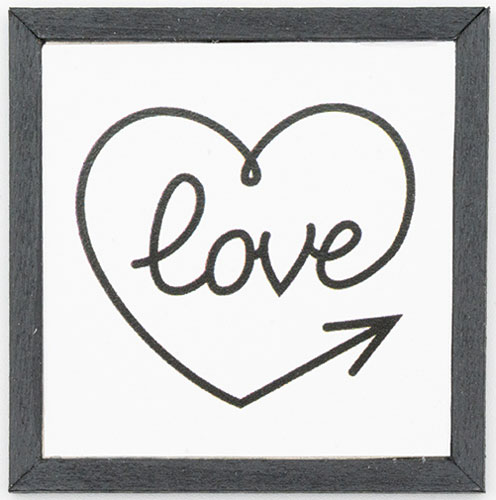 KCMVL18BLK - Love with Heart Picture, Black Frame