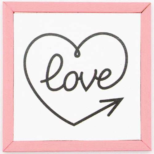 KCMVL18PNK - Love with Heart Picture, Pink Frame