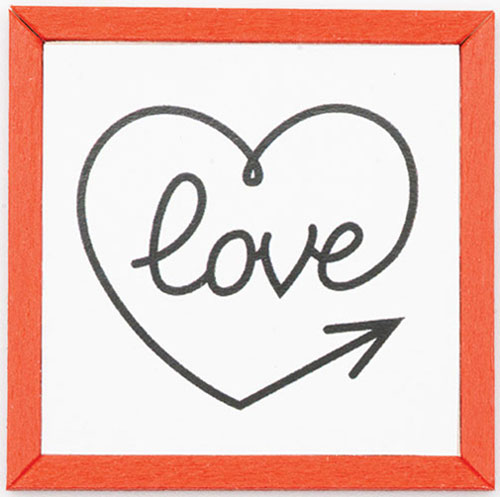 KCMVL18RD - Love with Heart Picture, Red Frame