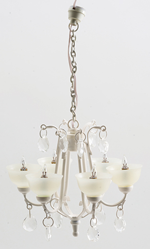 Crystal Drop Chandelier, White