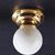 MH54006 - LED Battery Ceiling Lamp with Round White Globe with Wand, Brass, CR1632 Battery Included, 3 Volt