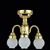 MH56013 - LED Battery 3 Arm Frosted Globe Brass  Chandelier with Wand, CR1632 Battery Included, 3 Volt