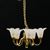 MH56024 - LED Battery 5-Arm Tulip White Shade Chandelier with Wand, CR1632 Battery Included, 3 Volt