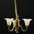 MH56070 - LED Battery 3 Up Tulip White Shade Chandelier with Wand, CR1632 Battery Included, 3 Volt