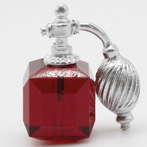 MUL3892C - Square Perfume with Atomizer, Red